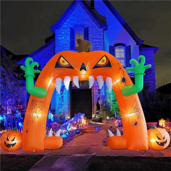 Halloween Decorations 13 FT(L) x 10 FT(H) Inflatable Lighted Pumpkin Archway